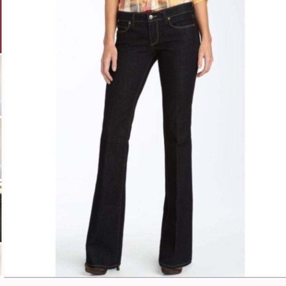PAIGE Laurel Canyon Black Denim Bootcut/Flare Jeans Size 29